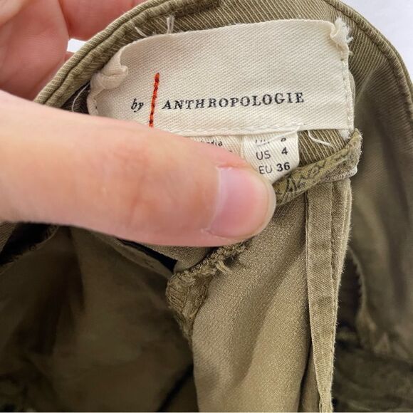 By Anthropologie Khaki High Waisted Shorts - Picture 4 of 5